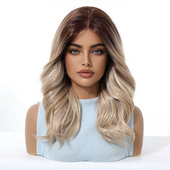 MONO Blonde(Brown at top) Long Curly 16