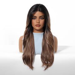 MONO Brown with Dark Root Long Curly 24