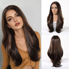 LaceFront Dark Brown & Golden Extra Long Curly 26