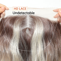 LaceFront Blonde with Brown Root Long Wavy 24