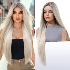 LaceFront Platinum Blonde Extra Long Straight 30