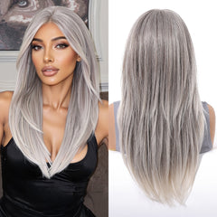 LaceFront Grey Long Straight 22