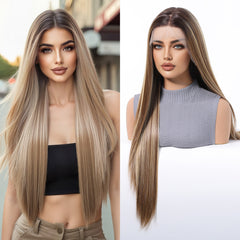 LaceFront Brown & Gold Extra Long Straight 30