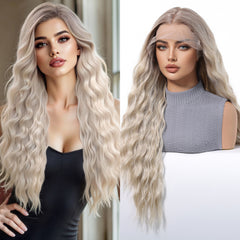LaceFront Platinum Blonde Extra Long Wavy 30