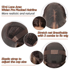 LaceFront Dark Brown & Golden Extra Long Curly 26