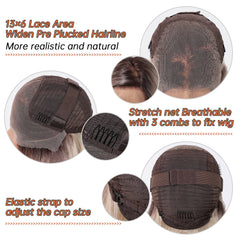 LaceFront Blonde with Brown Top Extra Long Wavy 26