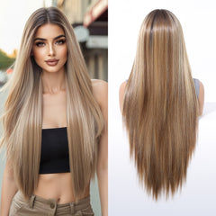 LaceFront Brown & Gold Extra Long Straight 30