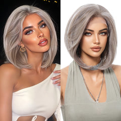 LaceFront Silvery Blonde Medium Bob 10