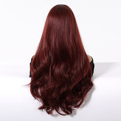Synthetic Wine Red Extra Long Curly 26