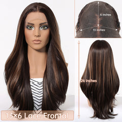 LaceFront Dark Brown & Golden Extra Long Curly 26