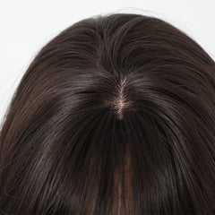 Synthetic Dark Brown Long Curly 24