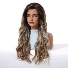 MONO Brown Top to Blonde End Long Wavy 24