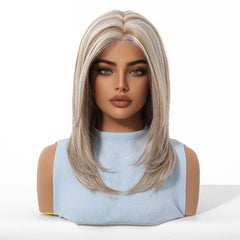 MONO Blonde & Grey Medium Curly 16