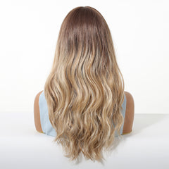 MONO Brown Top to Golden End Long Curly 20