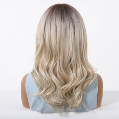 MONO Wine Red Roots to Blonde Long Curly 16