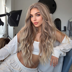 LaceFront Champagne Gold Extra Long Wavy 26