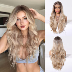 LaceFront Brown & Blonde Extra Long Curly 26