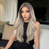 LaceFront Brown Top to Blonde End Extra Long Curly 26