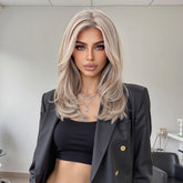 MONO Blonde & Grey Medium Curly 16