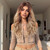 MONO Brown Top to Golden End Long Curly 20