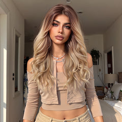 MONO Brown Top to Golden End Long Curly 20