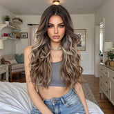 MONO Brown Top to Blonde End Long Wavy 24