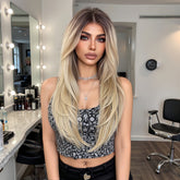 MONO Brown Roots to Blonde  Long Curly 22