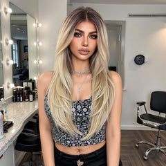 MONO Brown Roots to Blonde Long Curly 22