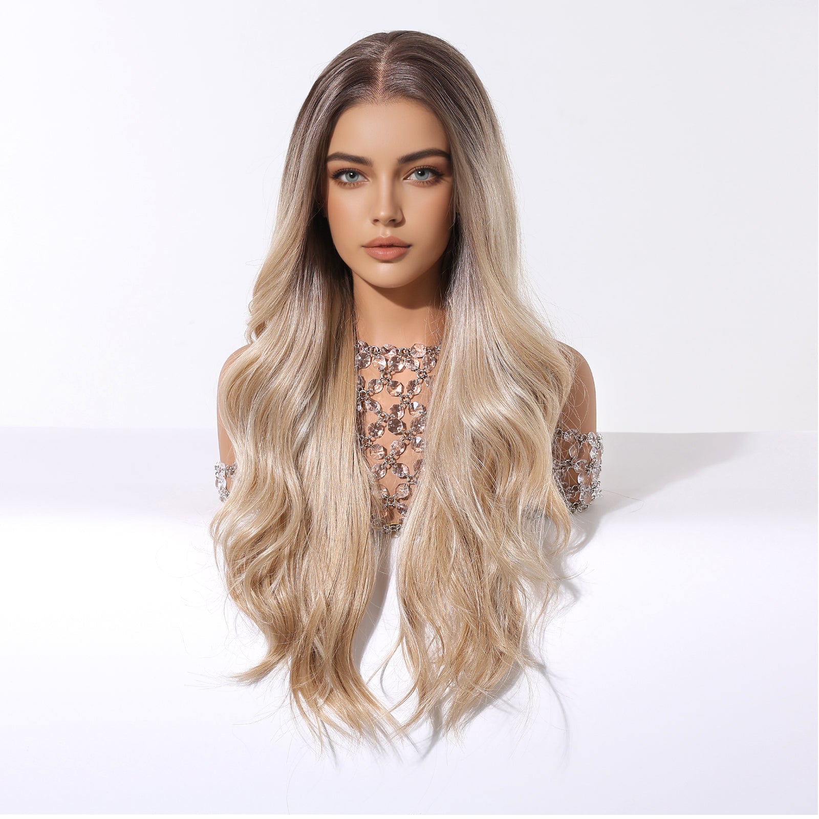 LaceFront Brown & Blonde Extra Long Curly 26