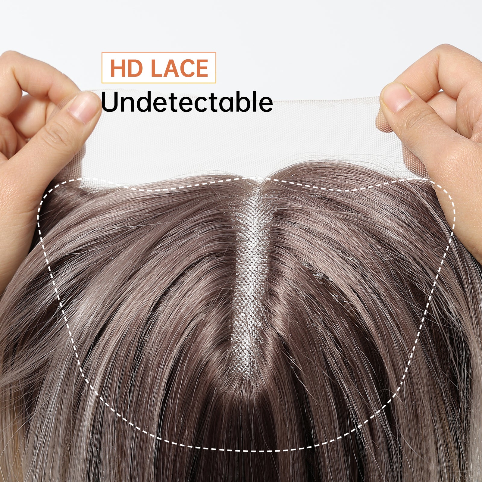 LaceFront Silvery & Brown Extra Long Curly 26
