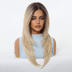 MONO Brown Roots to Blonde  Long Curly 22