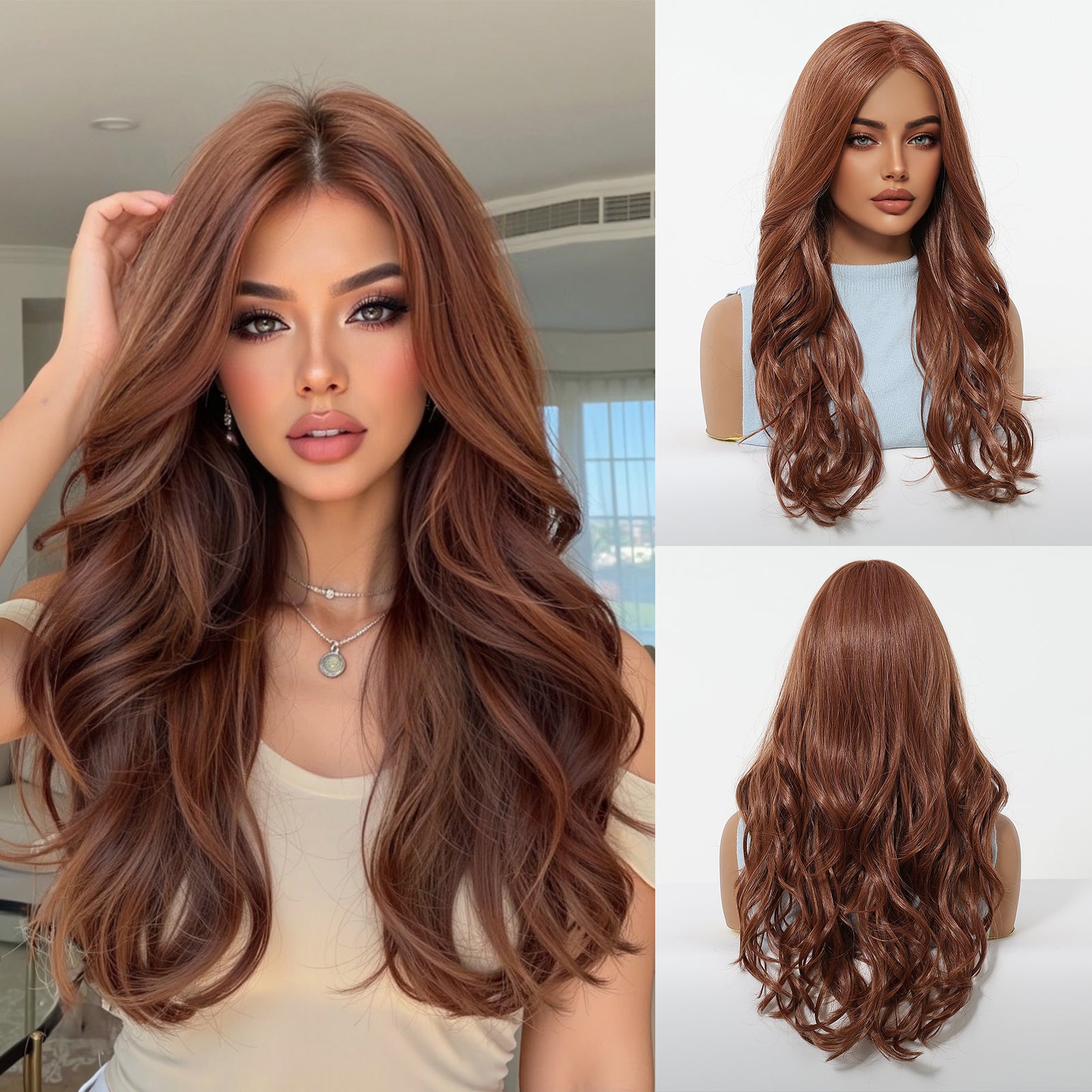 MONO Red Brown Long Wavy 20