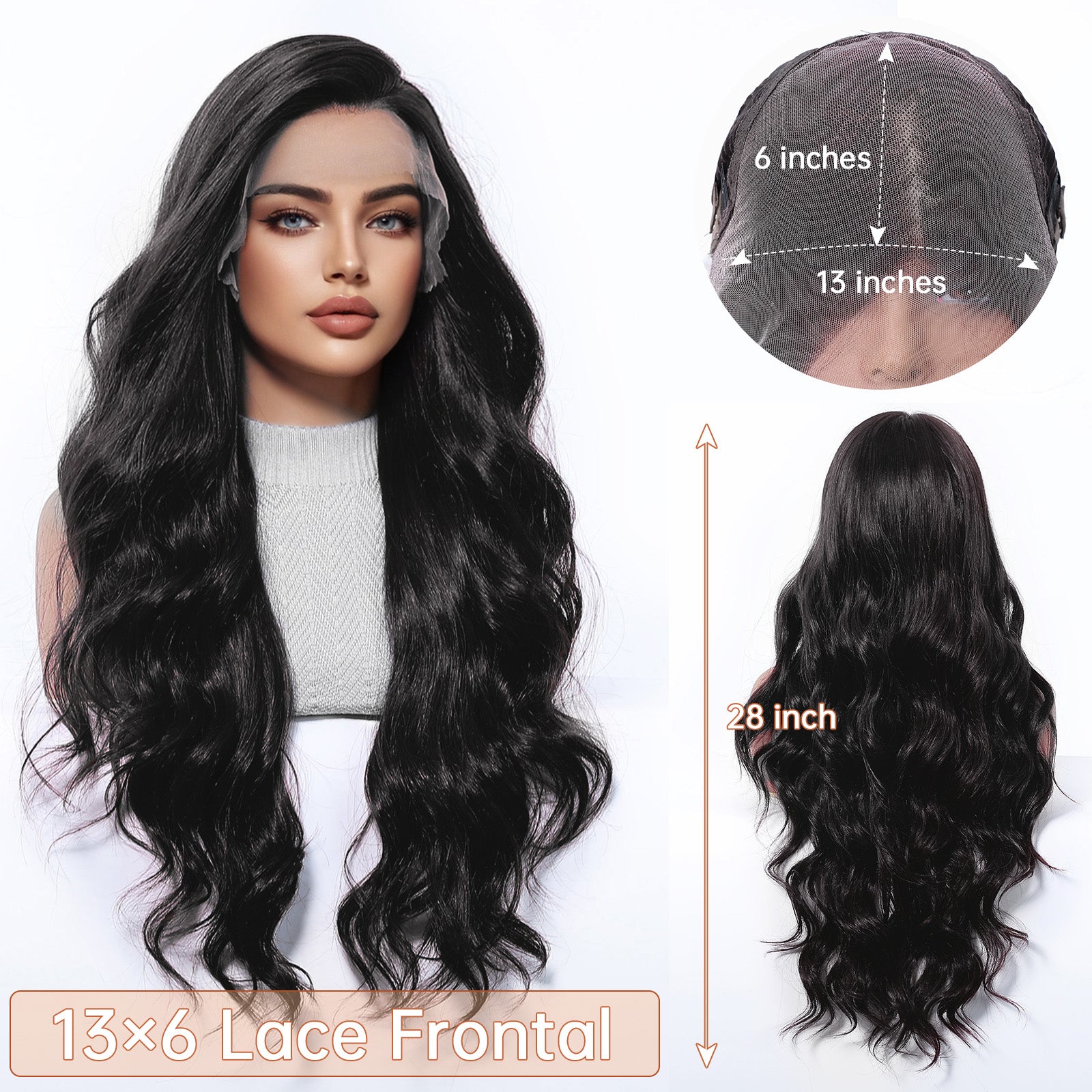 LaceFront Black Extra Long Curly 28