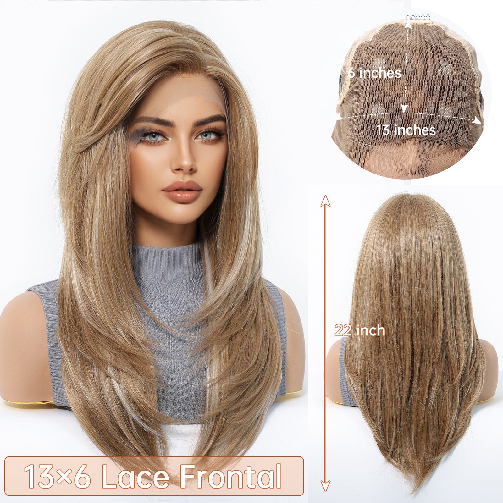 LaceFront Golden Long Curly 22