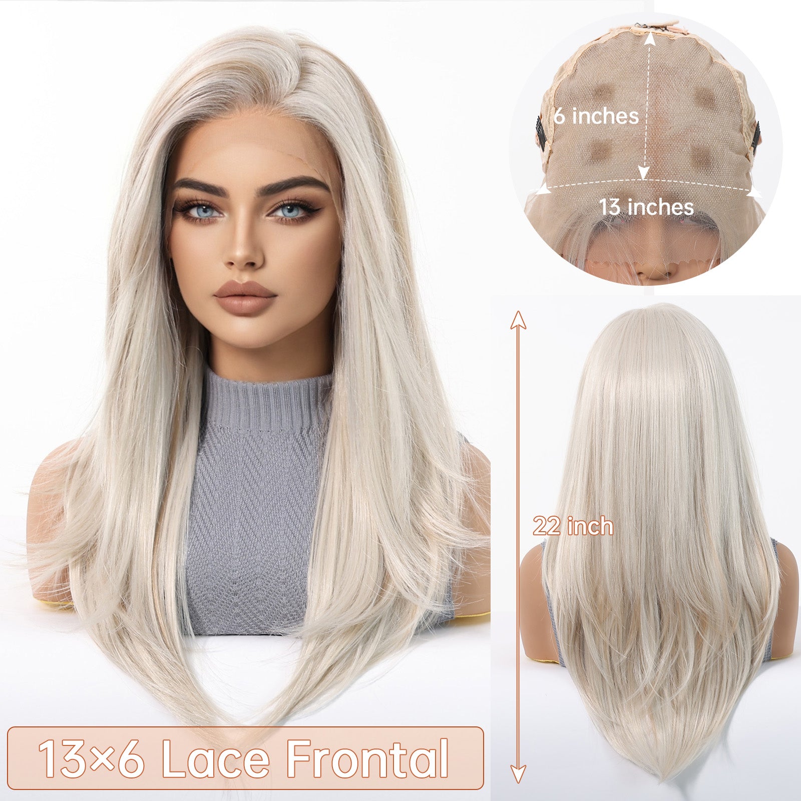 LaceFront Silvery Blonde Long Curly 22