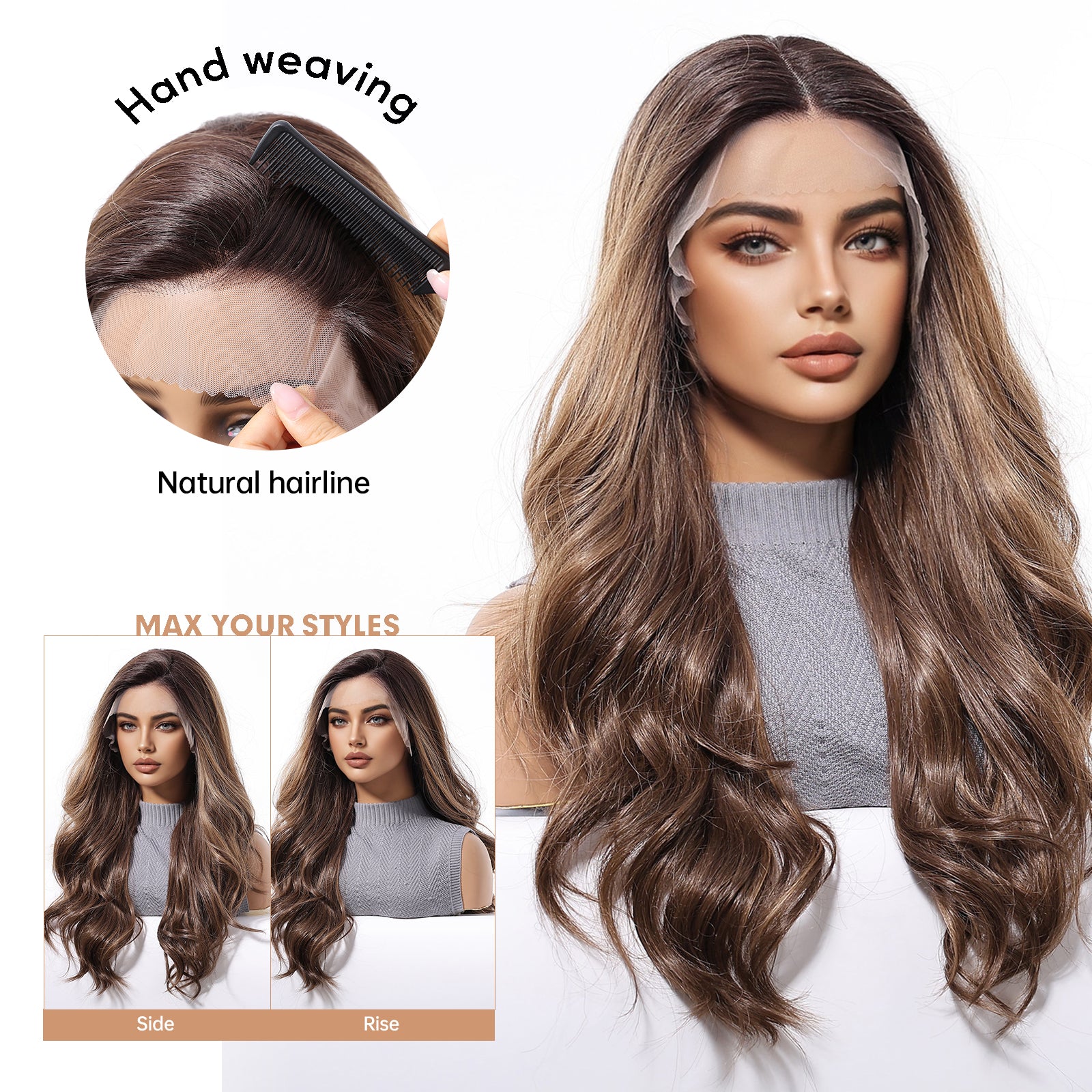 LaceFront Brown & Gold Long Curly 24