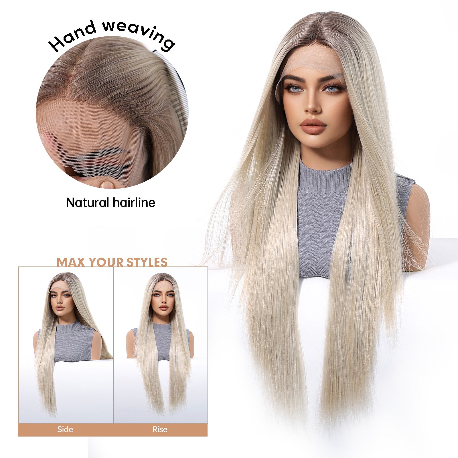 LaceFront Platinum Blonde Extra Long Straight 30