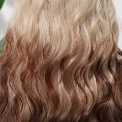 Synthetic Light Blonde with Brown Top and End Extra Long Wavy  26