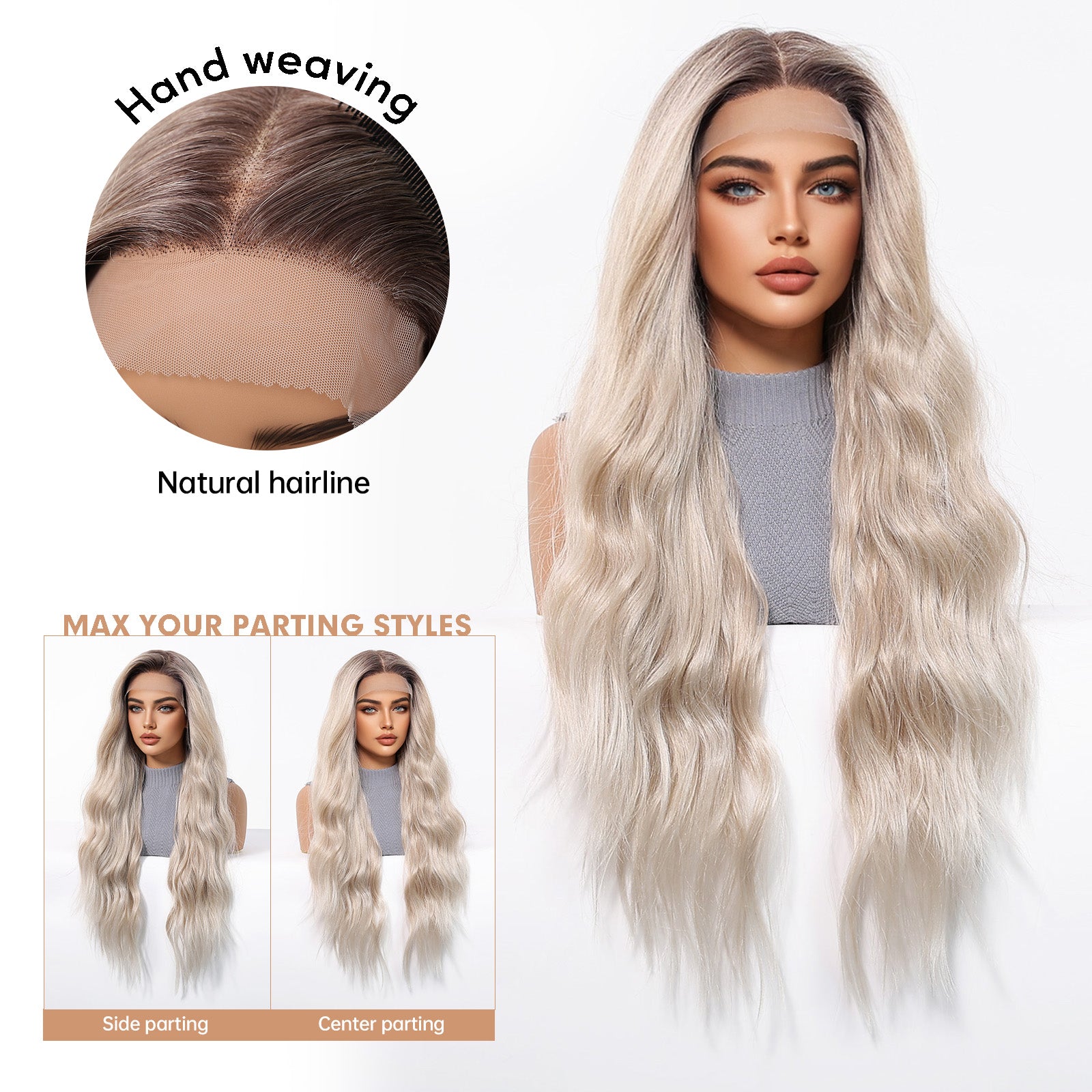 LaceFront Platinum Blonde Extra Long Curly 30