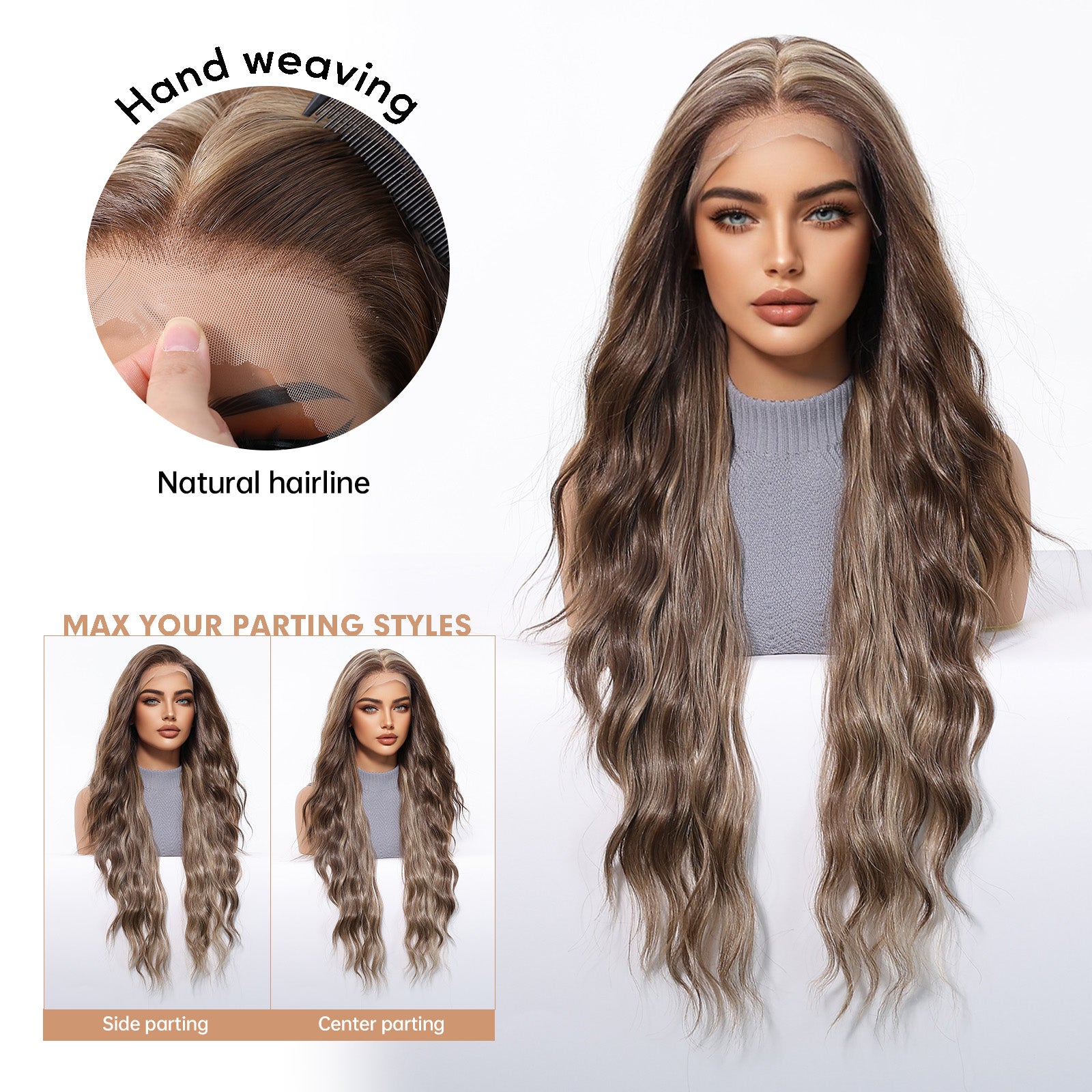 LaceFront Brown & Blonde Extra Long Wavy 30