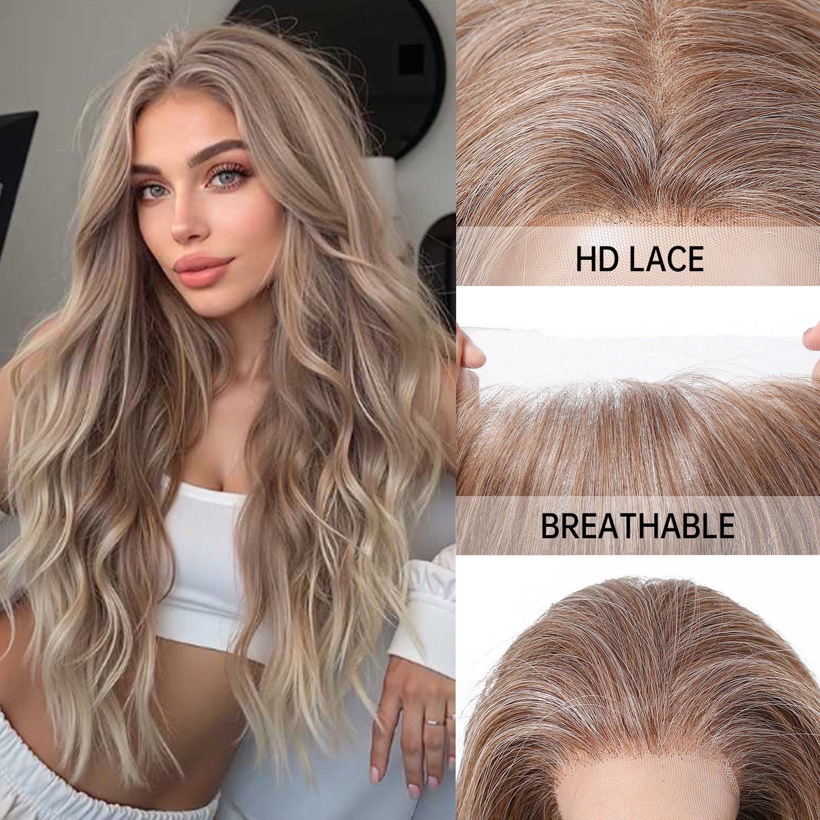 LaceFront Champagne Gold Extra Long Wavy 26
