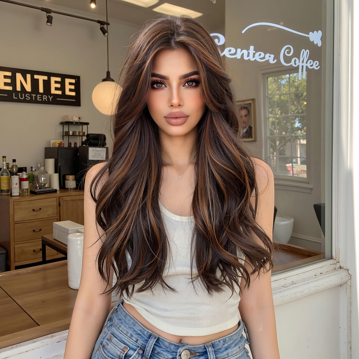 MONO Brown & Gold Long Curly 22